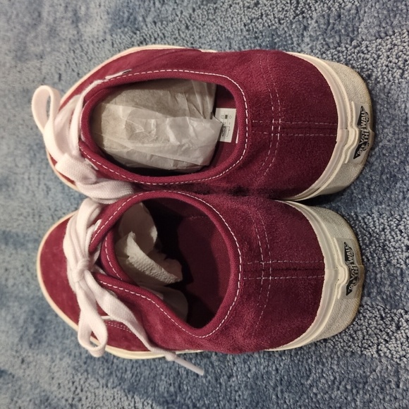 Vans Burgundy Suede Sneakers, Mens 9 Women's 10.5 - Picture 4 of 11